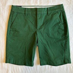 NWT J. Crew 9" Green Frankie Bermuda Chino Shorts Women's Size 4